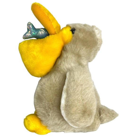 Good Stuff Plush Pelican With Fish In Mouth Bird 14 Inch Stuffed Animal Toy VTG - Picture 5 of 7